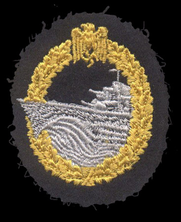 destroyer War Badge in cloth