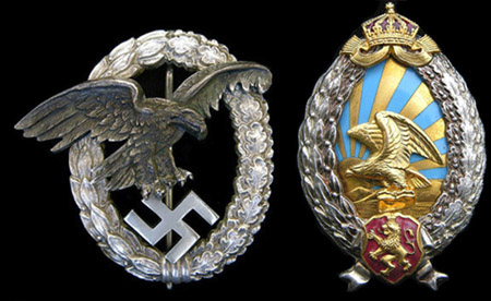 German and Bulgarian Ob's badges in wear